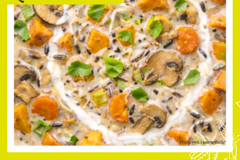 Soupe de riz sauvage aux légumes